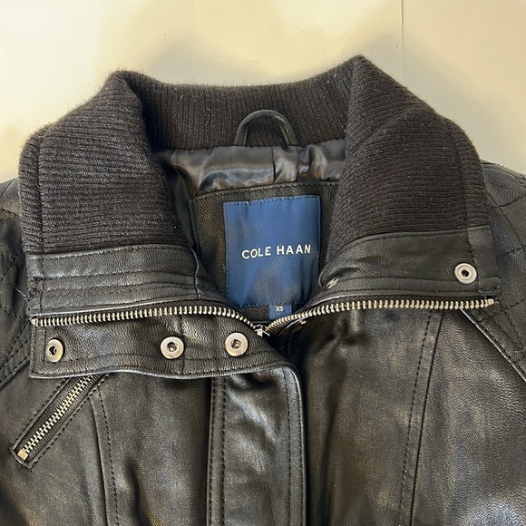 COLE HAAN LEATHER JACKET XS - Picture 15 of 16